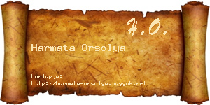 Harmata Orsolya névjegykártya